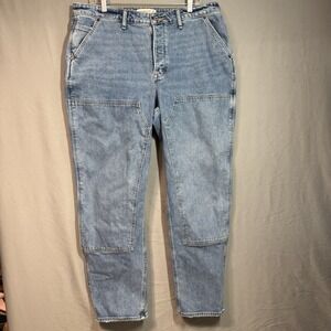 Abercrombie & Fitch Women's Size 33 16R The Dad High Rise Curve Love Double Knee